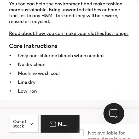 H&M stand up collar black and white printed top size XS sold out - Picture 6 of 6